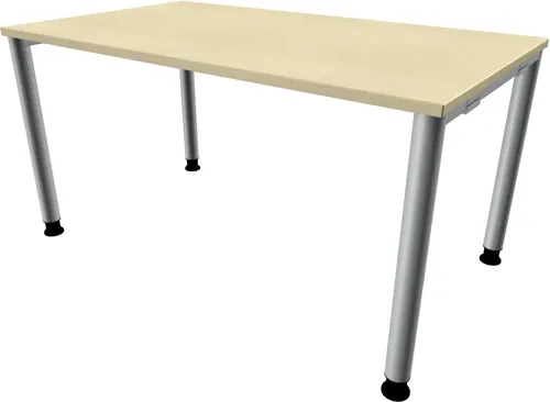 Palmberg SYSTO-TEC Schreibtisch mit Rundrohr, 140x80 cm, höheneinstellbar (68 bis 76 cm)