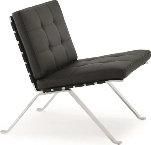 Girsberger Modell 1600 Lounge Sessel, Leder schwarz