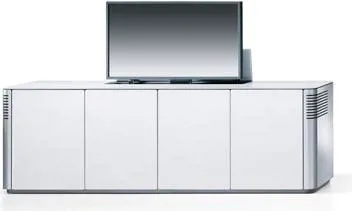 Interstuhl Silver Sideboard, 4 Türen, vorbereitet für Bildschirm (bis 42"), ohne Hubeinheit (873S)