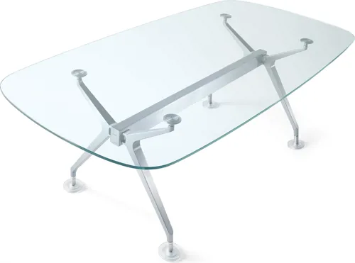 Interstuhl Silver Konferenztisch, Bootsform, groß, 2-tlg. (860S)
