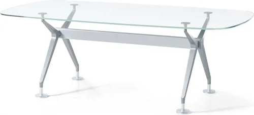 Interstuhl Silver Konferenztisch, Bootsform, mittel (858S)