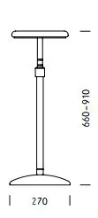 Abmessungen von Girsberger Sway Stehsitz, rund, Ø 26 cm, höhenverstellbar 66 bis 91 cm